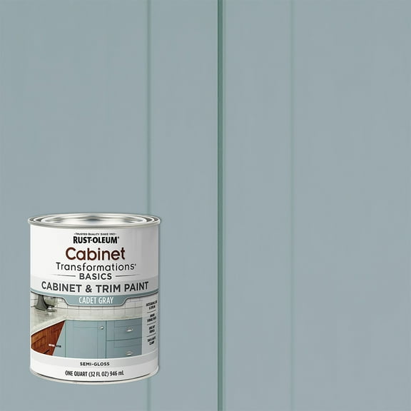 Cadet Gray, Rust-Oleum Transformations Semi-Gloss Cabinet & Trim Paint-372009, Quart