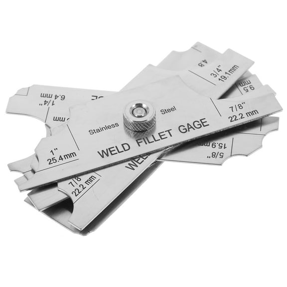 Stainless Steel Fillet Weld Gauge for Inspection with 7 Rulers and Dual Scales Silver