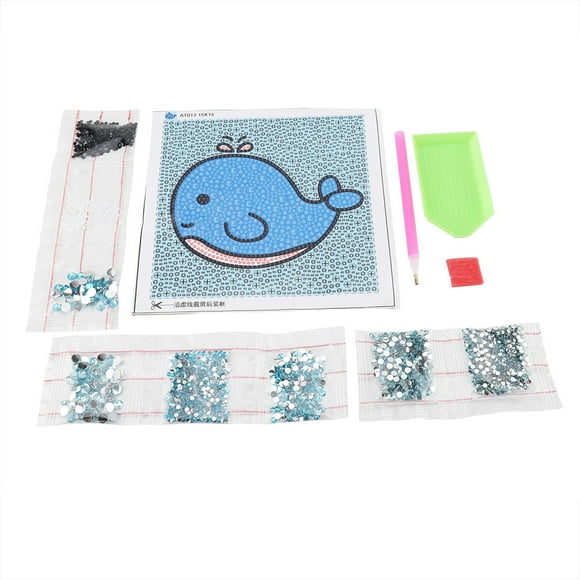 Peinture Diamant 5D Bricolage Broderie d'Animaux Point de Croix 3D Décoration Maison Jouets pour Enfants (Dauphin)