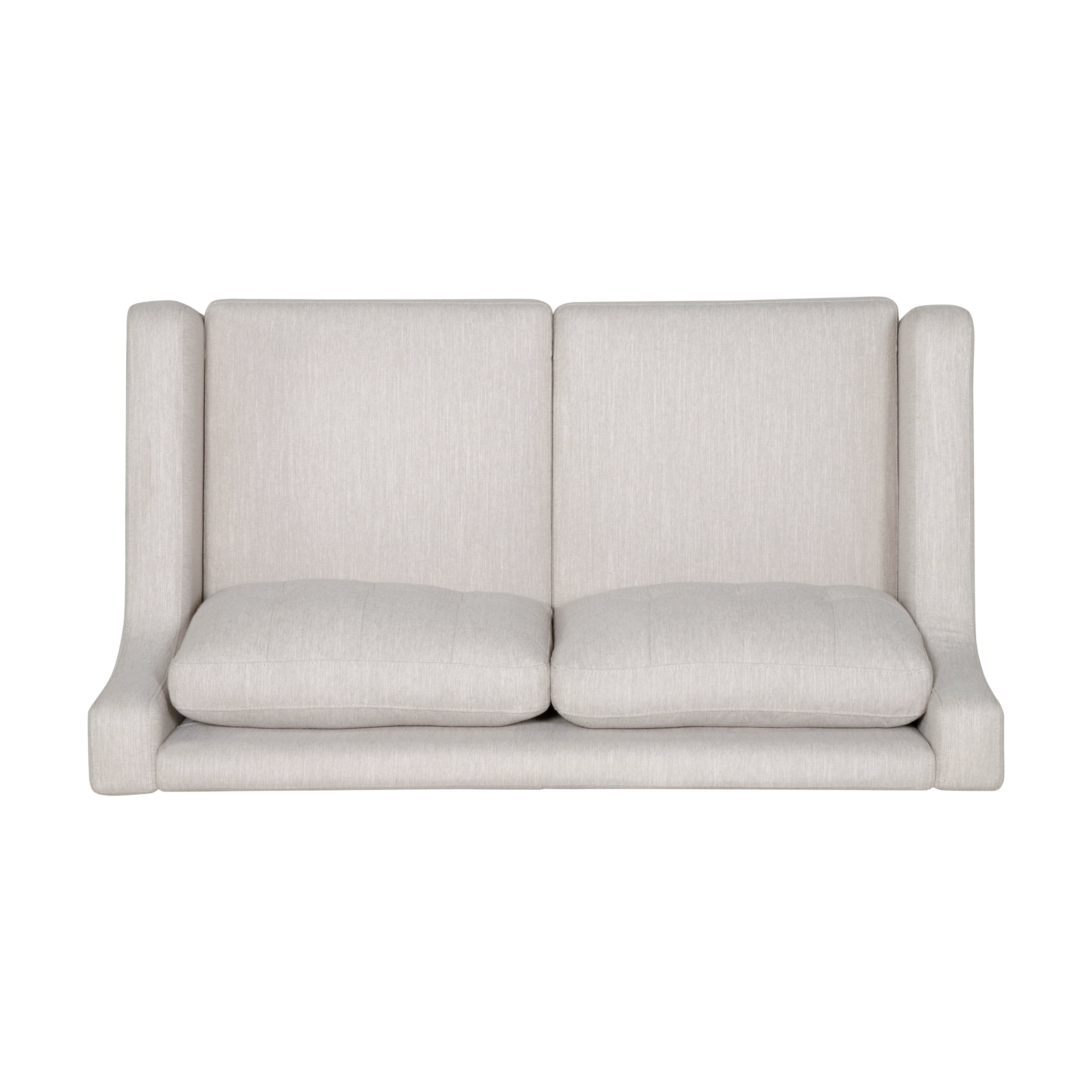 Noble House Kayden Indoor Contemporary Fabric Upholstered Loveseat, Beige, Dark Brown