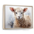 thumbnail image 2 of Designart "In Winter Beige Sheep painting" Animals Floater Framed Wall Art Print, 2 of 7