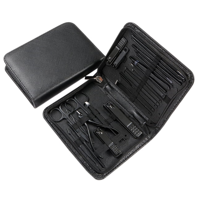 Juego de manicura Juego de cortaúñas 30 en 1, cortaúñas para manos y pies, kit de pedicura, adecuado para herramientas de manicura de viajeNegro