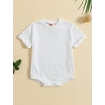 thumbnail image 2 of Wassery Baby Girls Boys Clothes 3M 6M 12M 18M Newborn Boy Girl Casual Jumpsuit Short Sleeve Romper Solid Color Crewneck Playsuit Infant Summer Outfits, 2 of 8