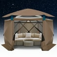 thumbnail image 3 of COBIZI Pop up Gazebo Screen Tent Screen House for Camping,12x12 Gazebo with Removable Roof, Outdoor Screened Gazebo with Sidewalls, Tent with Carry Bag and Ground Stakes,Brown(Upgraded), 3 of 11