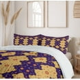 thumbnail image 6 of Ambesonne Moroccan Duvet Cover Sets, Effected Border, 2-Queen, Purple Sand Brown, 6 of 7