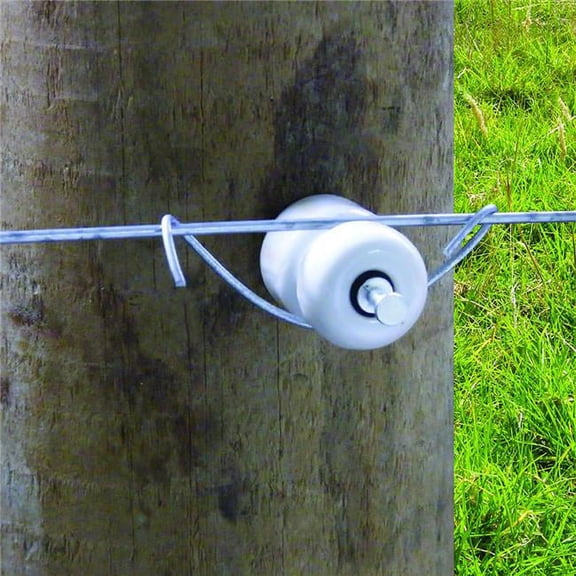 Patriot  Wood Post Porcelain Insulator with Nail - White, Pack of 25