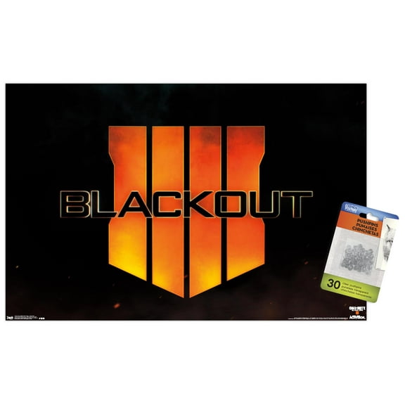 Call of Duty: Black Ops 4 - Blackout Wall Poster with Push Pins, 14.725" x 22.375"