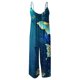thumbnail image 4 of ICHUANYI Clearance Women Print Jumpsuit Pajamas Casual Sling Wide Leg Long Pants(Blue, XL) ICHUANYI WER2023081014576, 4 of 5