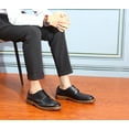 thumbnail image 6 of Santimon Black Dress Shoes for Men Classic Lace-up Derby Shoes Formal Business Oxford Shoes US 5.5, 6 of 8