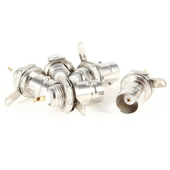 5 Pieces Silver Tone BNC Jack Bulkhead Solder Female RF Connector Adapter