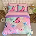 thumbnail image 4 of Girls Butterfly Comforter Set Bed in A Bag Full Size 7 Piece 3D Purple Bedding, 4 of 6