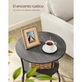 thumbnail image 4 of VASAGLE Mesa Auxiliar, Mesa Auxiliar con 2 Estantes, Mesa Redonda Pequeña para Salón, Dormitorio, Industrial, Gris Paloma y Negro Tint, 4 of 5