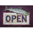 thumbnail image 2 of Paulson, Don 24x17 Gold Ornate Wood Framed with Double Matting Museum Art Print Titled - Montana, Virginia City Open sign on store front, 2 of 4
