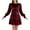 Red, variant on IWRICH Women's Fall Winter Crushed Velvet Dress Long Sleeve Crew Neck Elastic Smocked A-Line Tiered Ruffle Mini Dress Red XL