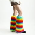 thumbnail image 2 of QLEICOM Leg Warmers,Socks for Women,Women Assorted Color Boot Socks with Faux Fur Cuff and Slouchy Mid-Calf Knit Patterned Leg Warmers Add Fashion Warmth To Your Winter Boots Multicolor, 2 of 4