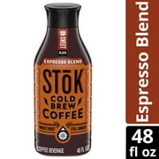 SToK Black, Unsweetened, Dark Roast Espresso Blend Cold Brew Coffee, 48 fl oz Bottle