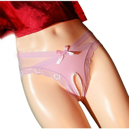 Sdeycui Women s Sexy Thong Panties  Lingerie Sexy Erotic Panties Hollow Out Bowknot Briefs Underwear Floral Lace G-String Thongs