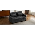 thumbnail image 6 of 56.9" Black Chenille Loveseat Sofa Bed with USB Ports &amp; Phone Holder, Reversible Backrest, Side Pockets - Ideal for Living Room Guest Room Use, 6 of 38