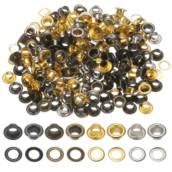 Uxcell Super Tiny Grommets Kit Metal Eyelets 5mm/ 3/16" Hole Grommet for DIY Projects