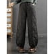 thumbnail image 1 of Pantalones de algodón de invierno con cordones artísticos, cintura elástica, línea de rombos, pantalones de algodón para mujer, pantalones cálidos a prueba de viento, 1 of 5