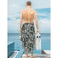 thumbnail image 3 of HAPPY BAY Men's Pareo Standard Surfing Sarong Full Beach Wrap One Size Sable, Floral Summer Vacation Party, 3 of 4