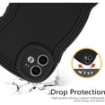 thumbnail image 3 of for iPhone 11 Case 6.1 Inch Curly Wave Frame Phone Case Cute Design Color Aesthetic Phone Case Soft TPU Shockproof Protective Bumper Case Cover for Girls, Black, 3 of 14