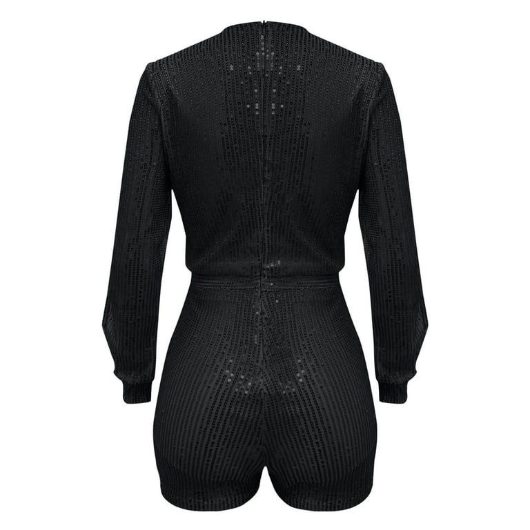 Black Lace Romper Shorts Jumpsuit W Contrast Details