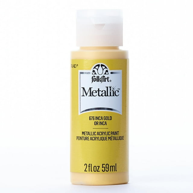 Folkart Metallic Acrylic Paint Inca Gold, 2 fl oz
