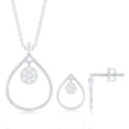 thumbnail image 3 of Rosec Jewels Natural Diamond Teardrop Pendant and Earrings Set for Women - HI-SI Quality - Ready to Gift with Jewelry Box, 925 Sterling Silver, 3 of 8