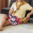 thumbnail image 5 of Kdxio American Stars2 Print Mens Sleep Shorts Bottoms Soft Comfy Pajama Wear Pants with Drawstring Pockets, 5 of 5