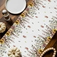 thumbnail image 2 of ERUNPONLY Fall Gnomes Table Runner - 60 Inch Long Thanksgiving Pumpkin Squirrel Sunflower Leaves Cotton Linen Blended Dress Scarves Farmhouse Table Runner for Kitchen Dining, Coffee Table, 13" x 60", 2 of 8