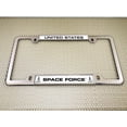 thumbnail image 4 of [Officially Licensed Product] - United States Space Force - Domed Custom-Made Personalized Narrow (Thin) Top 4 Hole Metal Car License Plate Frame with Free caps - Chrome, w/b (Qty: 1 Frame), 4 of 8