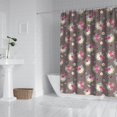 thumbnail image 2 of Football and Flower Black Pattern Modern Waterproof Shower Curtain Set with 12 Hooks, Washable Decorative Bathroom Shower Curtain, 2 of 6
