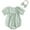 A-304Green, variant on MEZZALL Baby Girls Romper O-Neck Jumpsuit One-Piece Short Sleeve Smocked Casual Playsuit Toddler 0-18 Months Soft Comfortable Everyday Fall Summer Birthday Child Dailywear