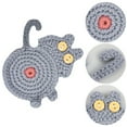 thumbnail image 4 of Handmade Crochet Cat Butt Drink Coasters - Absorbent Funny Kitchen Decor for Home/Office, Novelty Gift Set, 4 of 8
