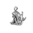 thumbnail image 1 of Sterling Silver 20" 1.2mm Box Chain 3D Jonah In Mouth Of Whale Pendant Necklace, 1 of 2