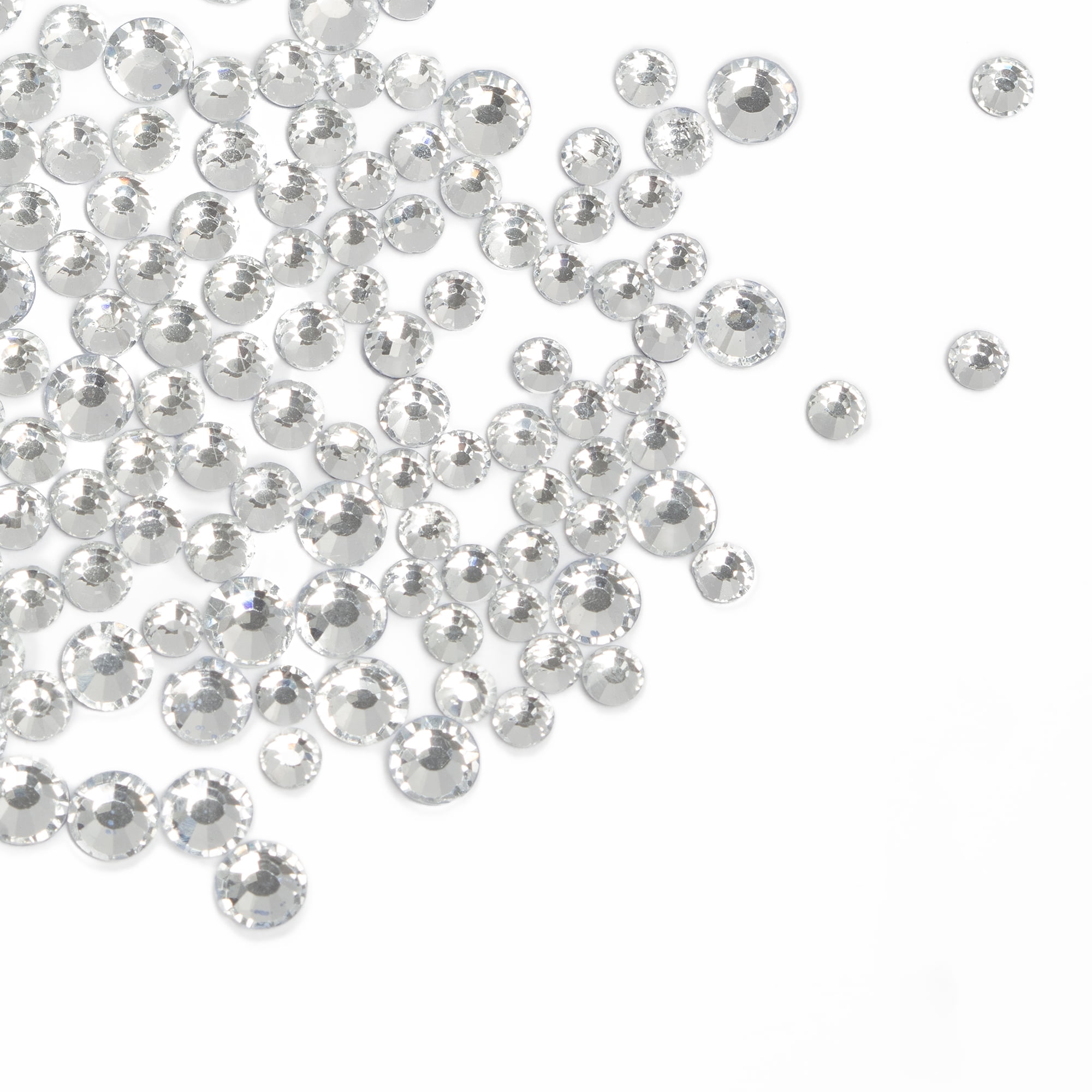 (3 pack) Cousin DIY 1500 Piece Refill Clear Glass Rhinestones, Flat Back Crystal Assortment