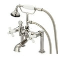 thumbnail image 4 of Water Creation F6-0006-05-AX Vintage Classic 7 in. Spread Deck Mount Tub Faucet - Polished Nickel, Ivory, 4 of 5