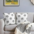 thumbnail image 3 of Black Whtie Palm Tree Pillow Covers 16x16 Inch Set of 2 Tropical Coconut Trees Coastal Plant Decorative Throw Pillows Summer Beach Neutral Pillow Cases Farmhouse Home Decor For Couch Bed Outdoor, 3 of 6