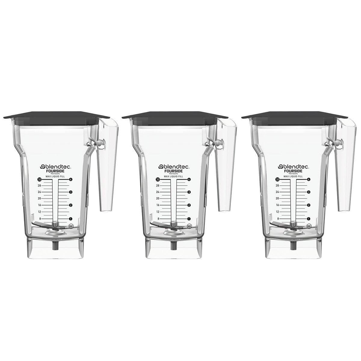 Blendtec Commercial FourSide Blender Jar (64 oz with Hard Lid) 3Pack