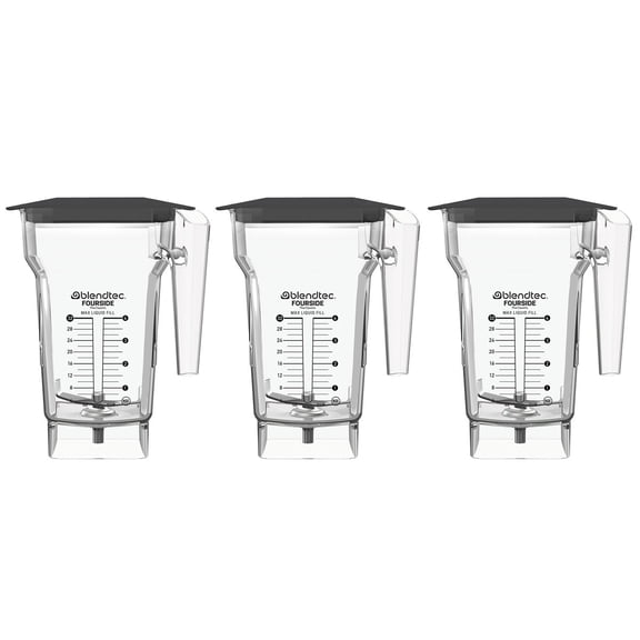 Blendtec Commercial FourSide Blender Jar (64 oz with Hard Lid) | 3-Pack