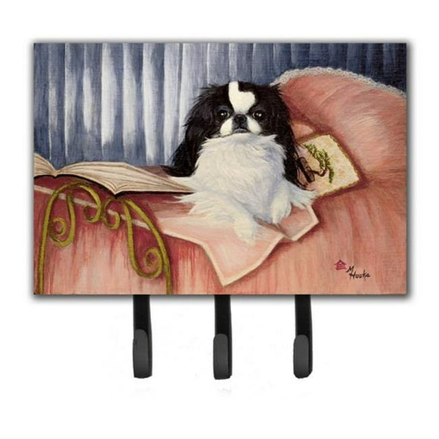 Japanese Chin Reading In Bed Leash & Key Holder