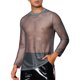 thumbnail image 1 of Camiseta de Malla Brillante INSPIRE CHIC para Hombre, Camiseta de Fiesta de Manga Larga Transparente y Brillante, 1 of 5