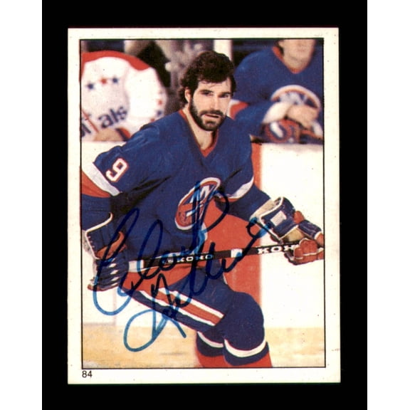 Clark Gillies Autographed 1983-84 Topps Stickers Card #84 New York Islanders SKU #251499
