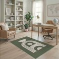 thumbnail image 2 of ODIKA 4'x6' Washable Area Rug Olive Green Geometric Arch Design Modern Minimalist with Bold Shapes for Dorm Room, Small Living Stain Resistant Low Profile, Easy Care, 2 of 7