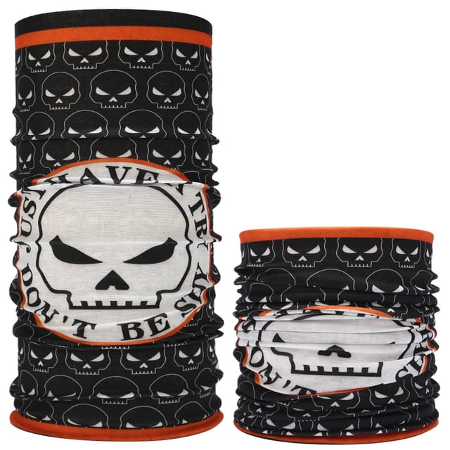 Máscara de montar con capucha mágica multifuncional sin costuras, cálida toalla con cara de calavera para Halloween