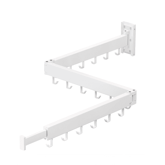 Clothes Drying Rack,Laundry Space Saver Wall Mounted,Retractable,Collapsible(Tri-Fold), White Color Rack Clothing