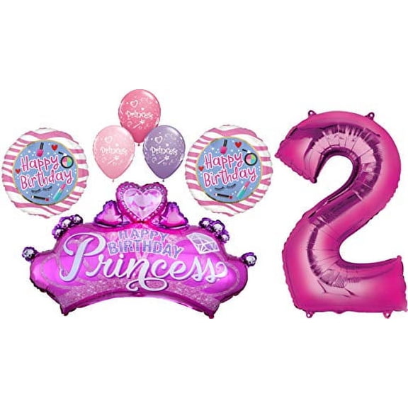 Princess Party 2nd Birthday Girl Balloon Bouquet Decorations