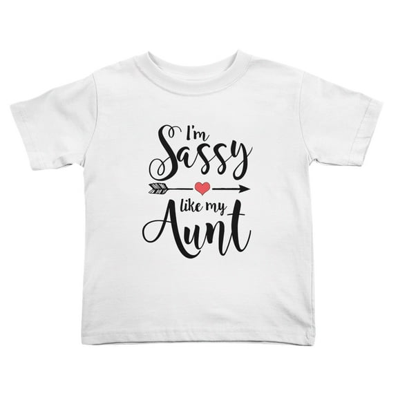 I'm Sassy Like My Aunt Cute Toddler T-Shirts for Boys Girls (White, Youth S)