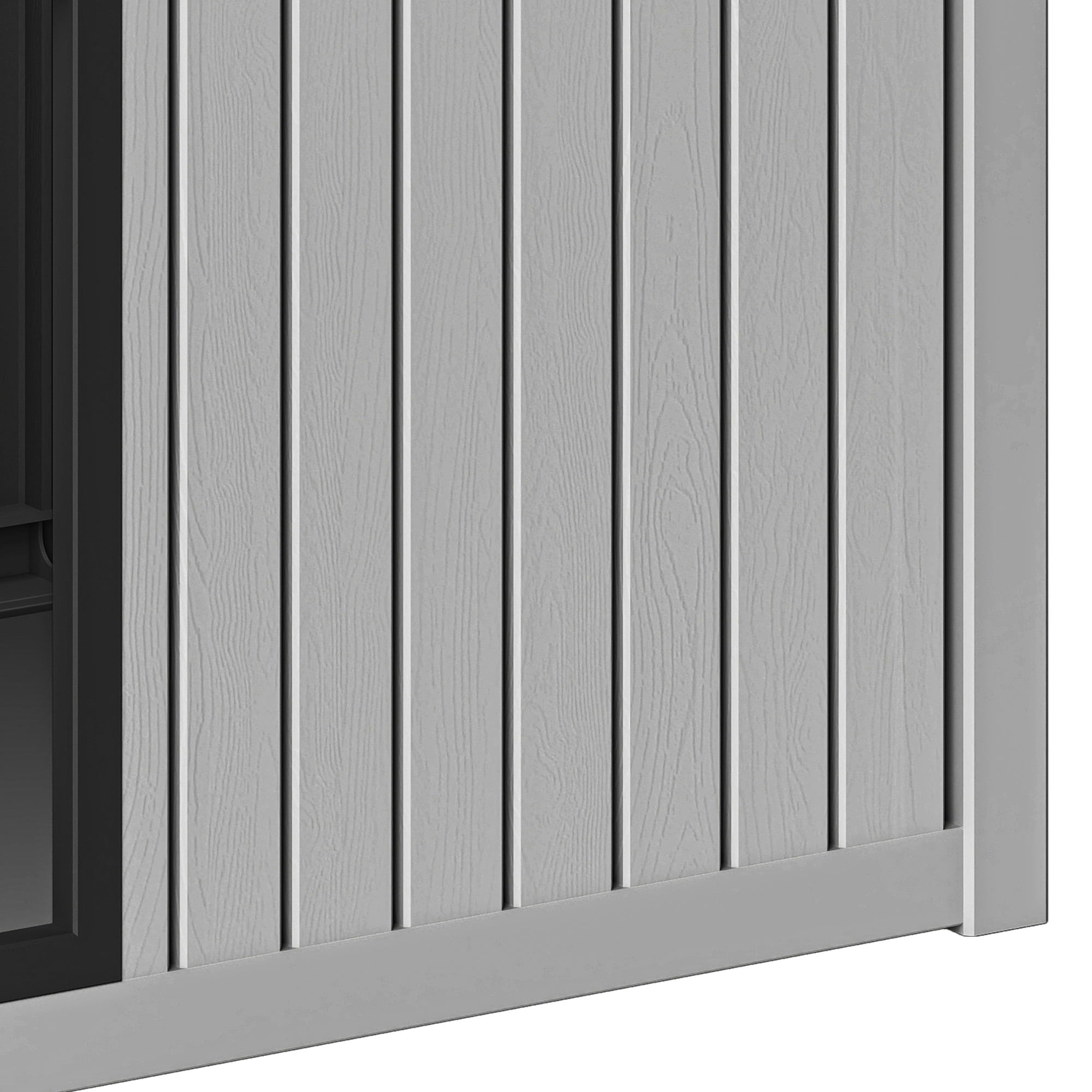 Uforic 32" Plastic Dog House, Outdoor Indoor Dog Kennel with Liftable Roof & Good Ventilation for Medium Dogs, Gray